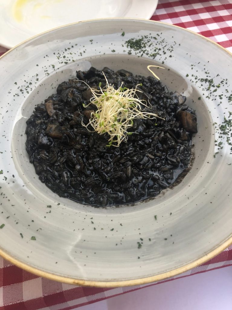 black squid ink risotto